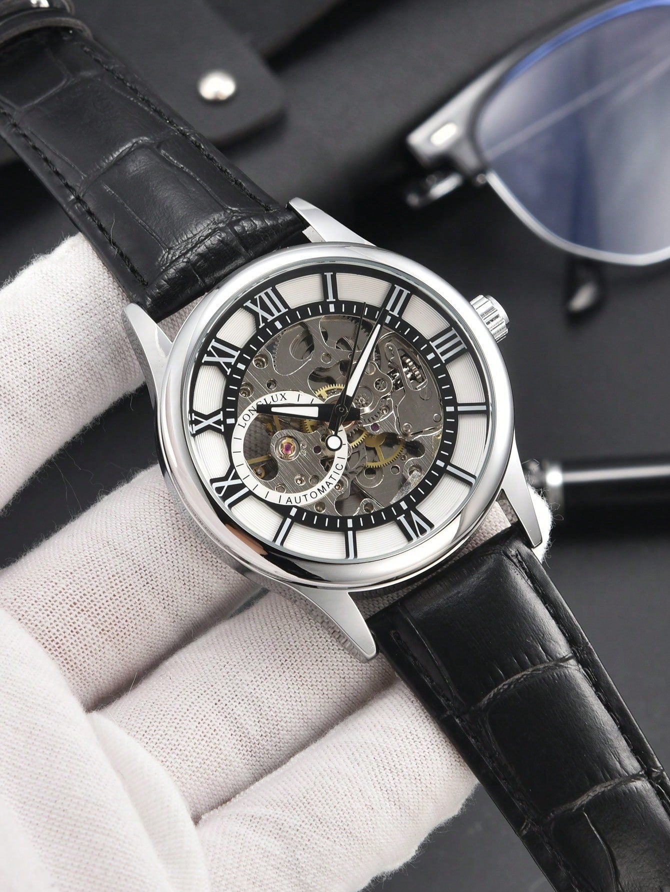 Hollow Black - Black Leather - Automatic -42mm