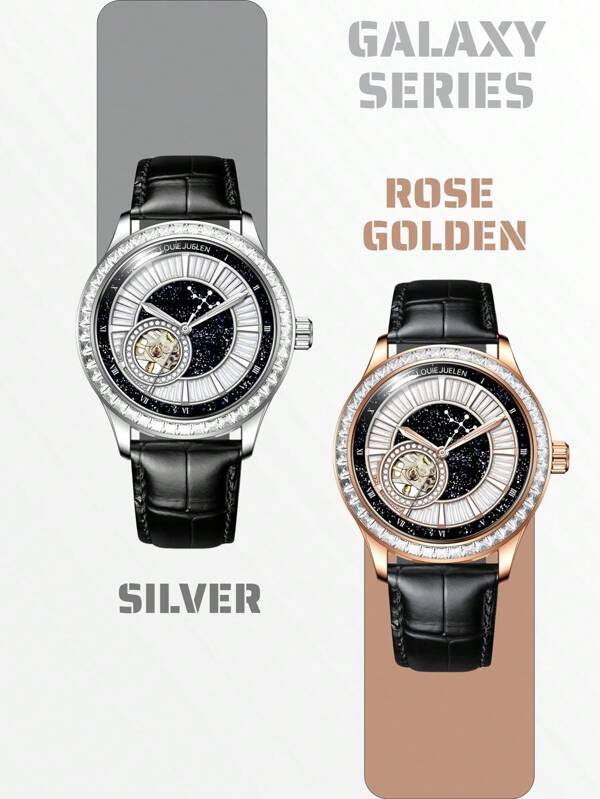 Black White- Black Leather - Automatic -42mm