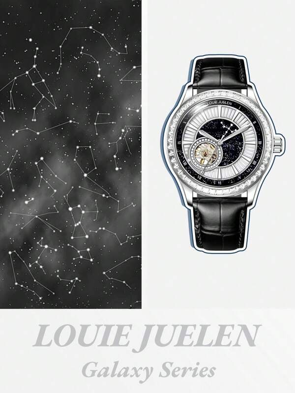 Black White- Black Leather - Automatic -42mm