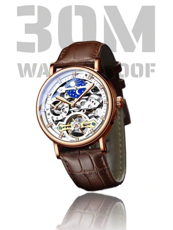 White Silver - Brown Leather - Automatic -41mm