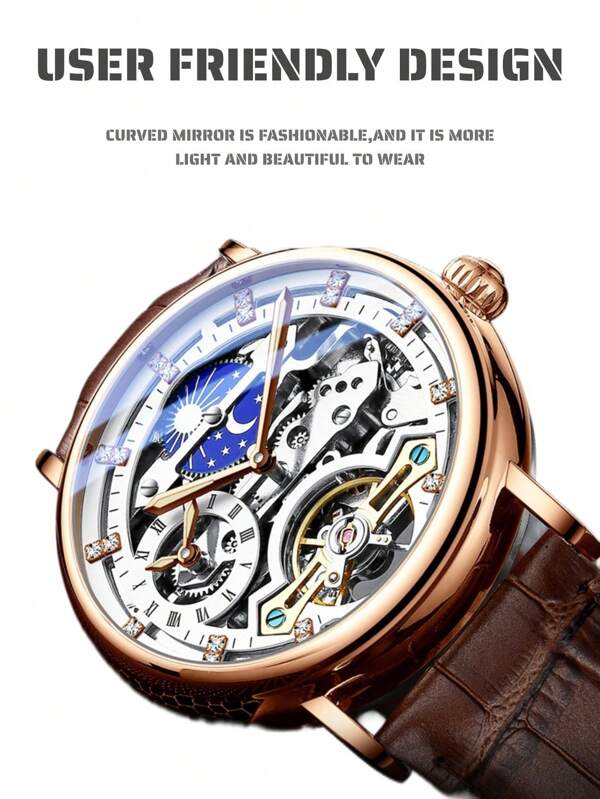 White Silver - Brown Leather - Automatic -41mm