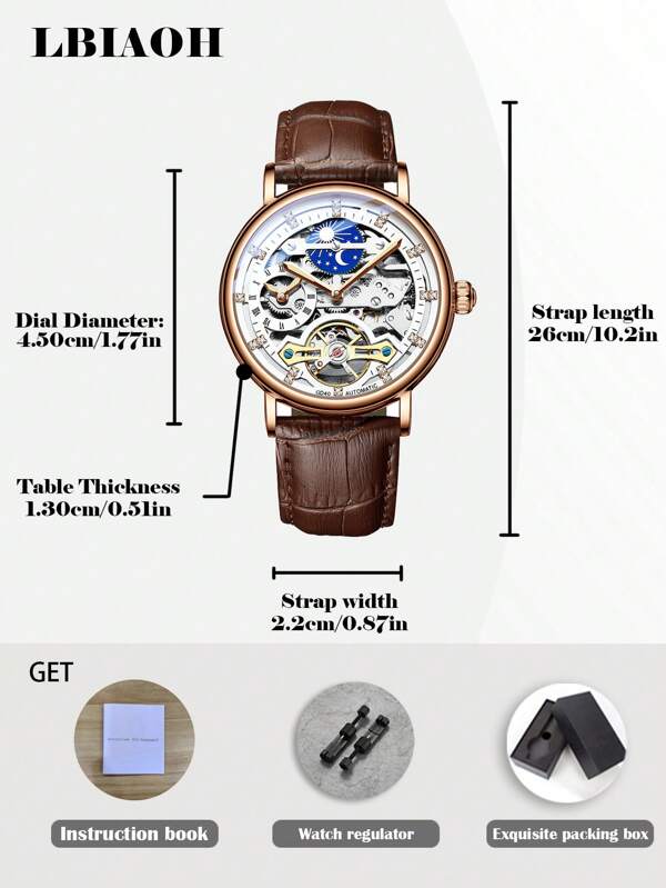 White Silver - Brown Leather - Automatic -41mm