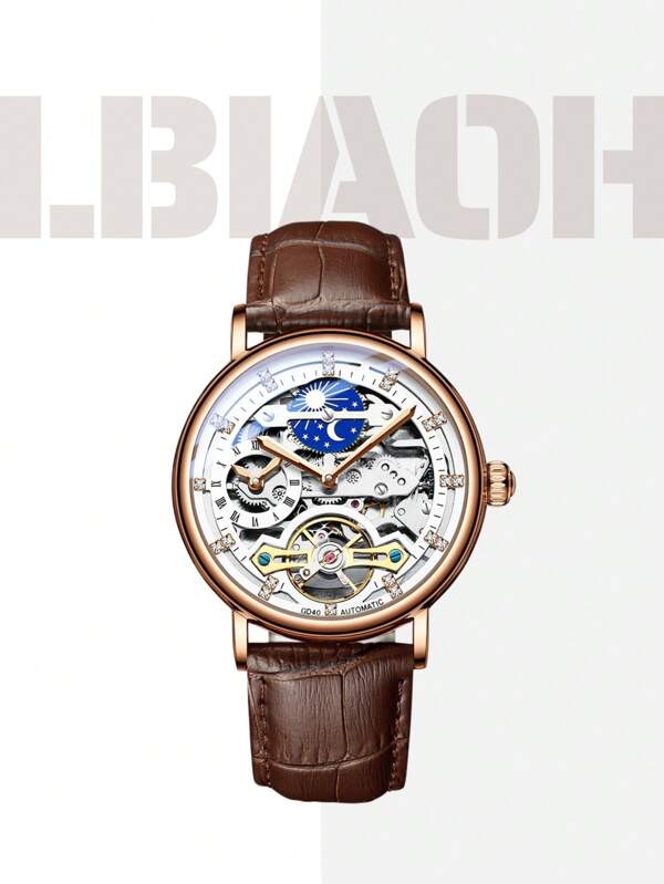 White Silver - Brown Leather - Automatic -41mm