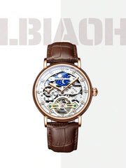 White Silver - Brown Leather - Automatic -41mm