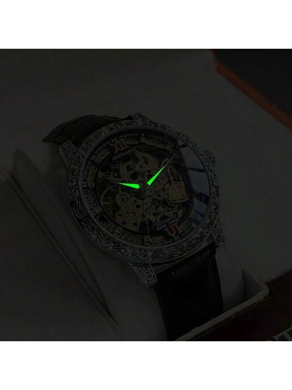 Blue - Black Leather - Automatic -43mm