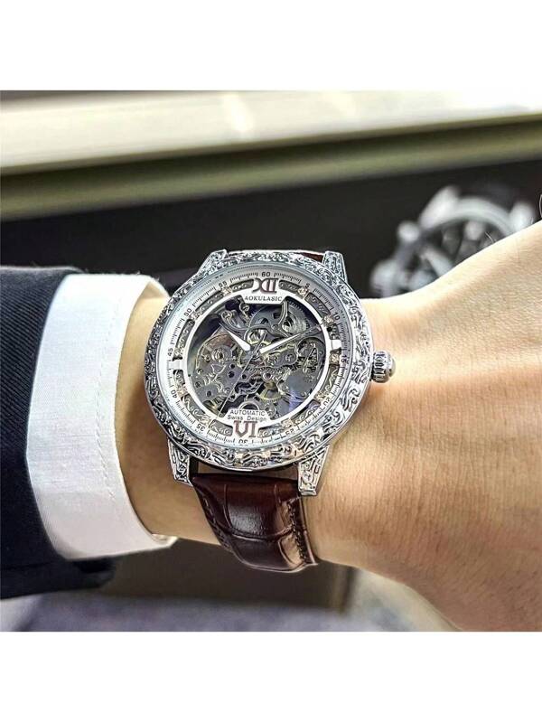 Blue - Black Leather - Automatic -43mm
