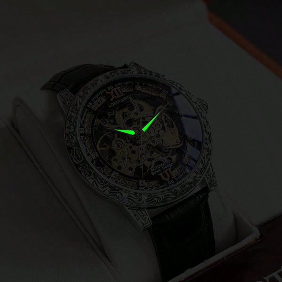 Blue - Black Leather - Automatic -43mm