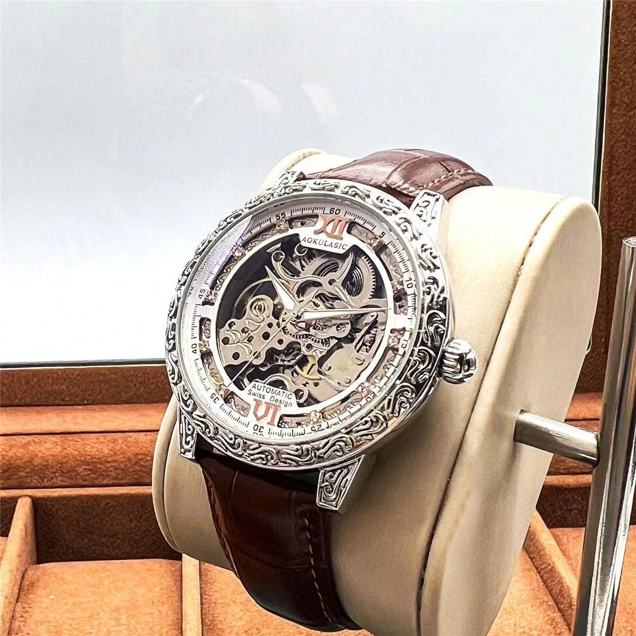 Blue - Black Leather - Automatic -43mm