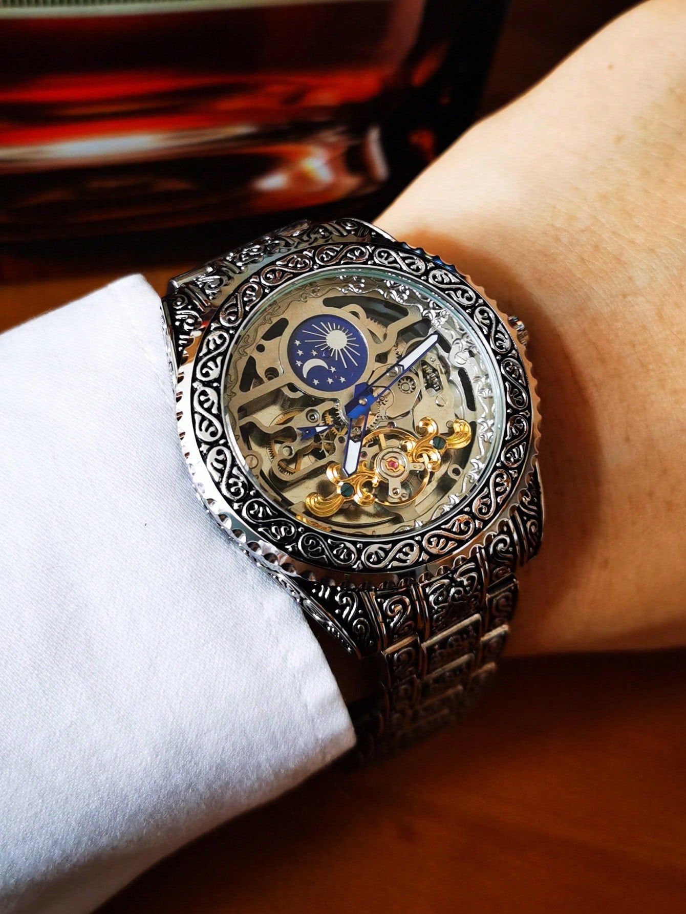 Blue - Black Leather - Automatic -41mm