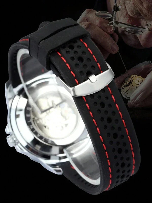Blue Red - Black Leather - Automatic -42mm