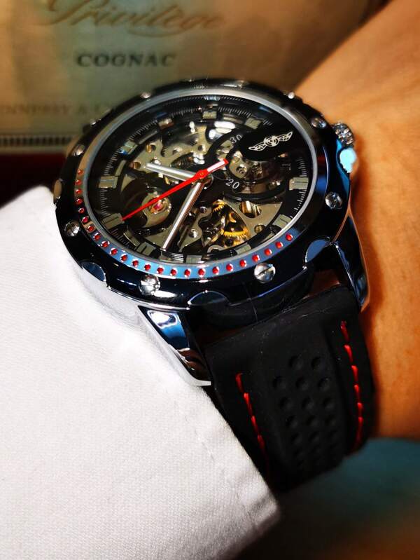 Blue Red - Black Leather - Automatic -42mm