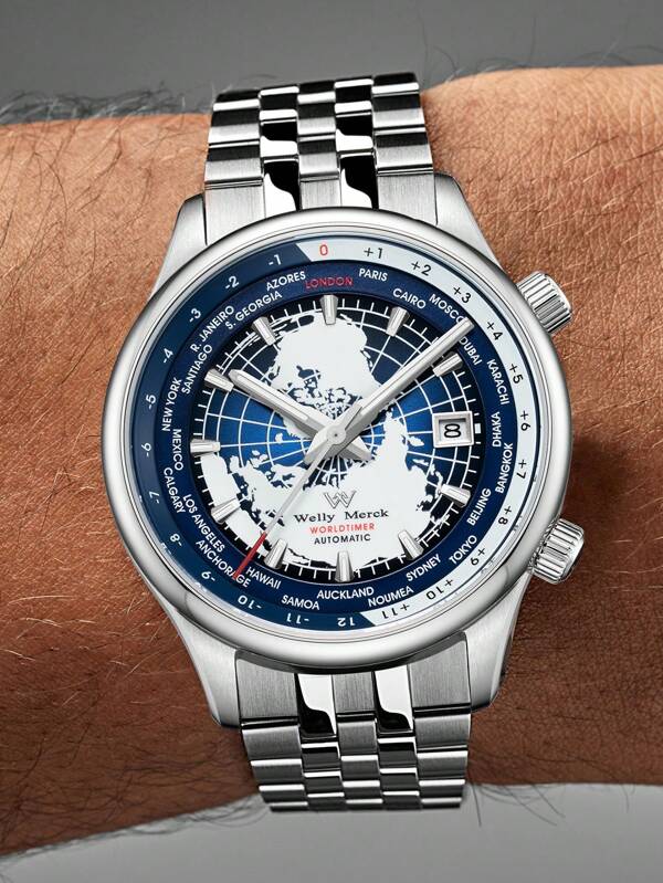 White blue - Black Leather - Automatic -41mm