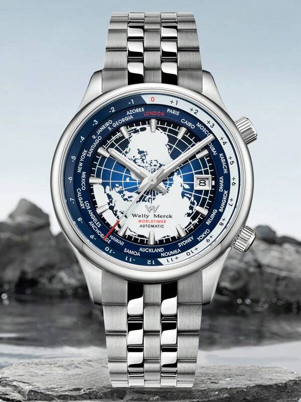 White blue - Black Leather - Automatic -41mm
