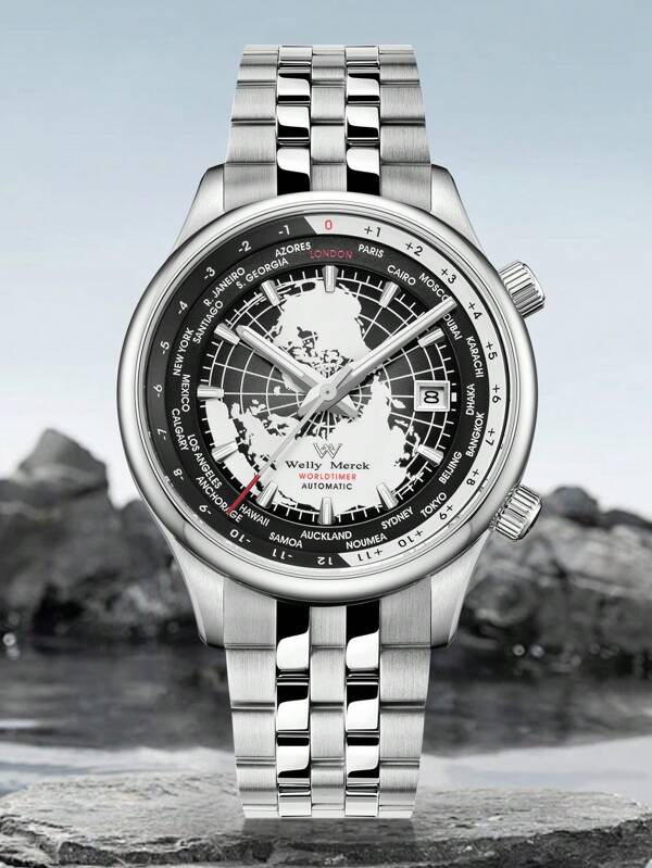 White blue - Black Leather - Automatic -41mm