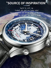 White blue - Black Leather - Automatic -41mm
