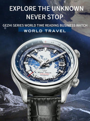 White blue - Black Leather - Automatic -41mm