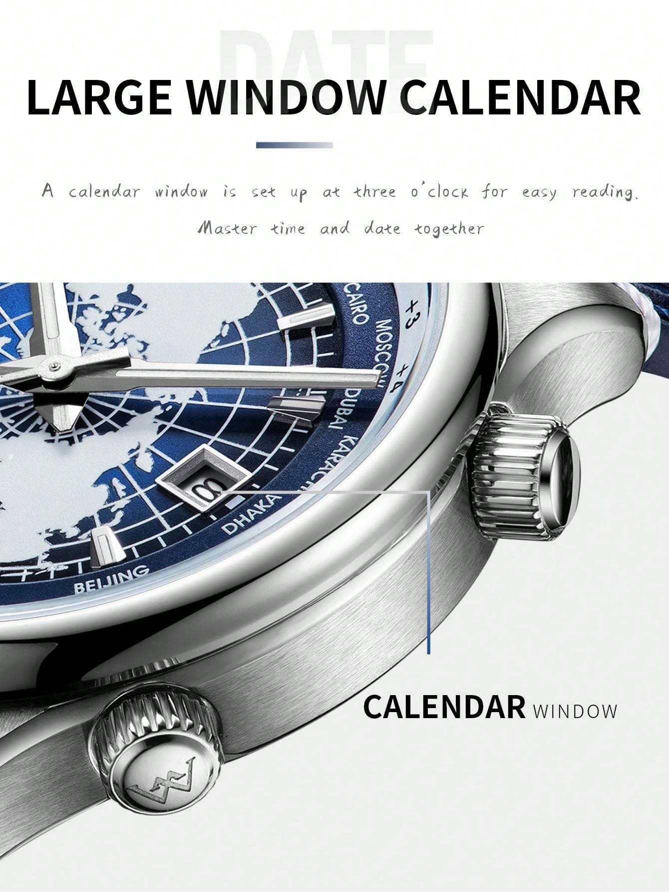 White blue - Black Leather - Automatic -41mm