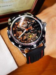 Blue Red - Black Leather - Automatic -42mm