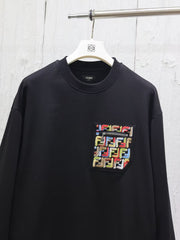 New pocket letter embroidered hoodie
