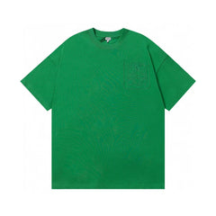 Early Spring New Product Pocket Embroidered Round Neck Short Sleeve T-shirt