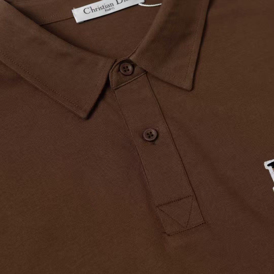 25ss early spring new cotton shoulder drop collar polo T shirt