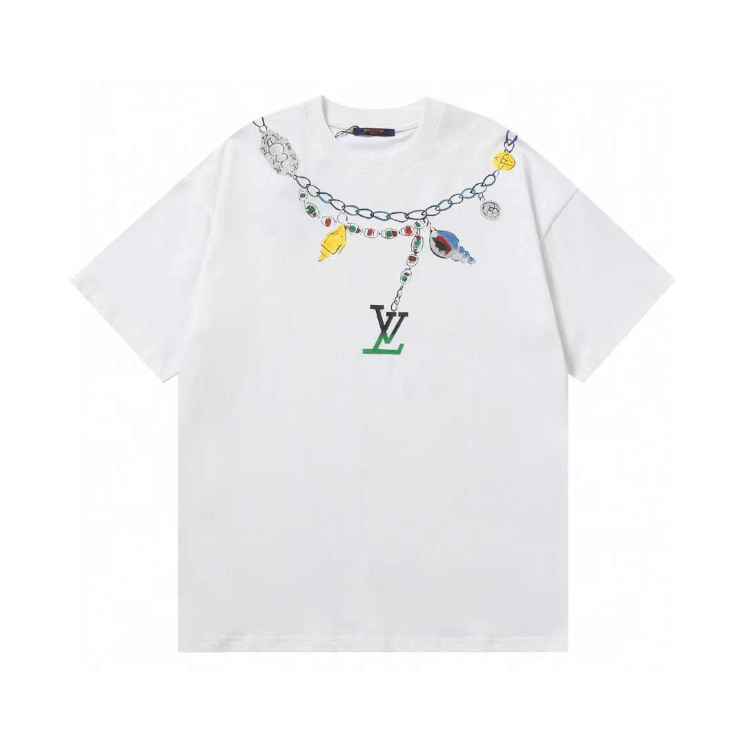 25ss early spring new necklace printed T-shirt