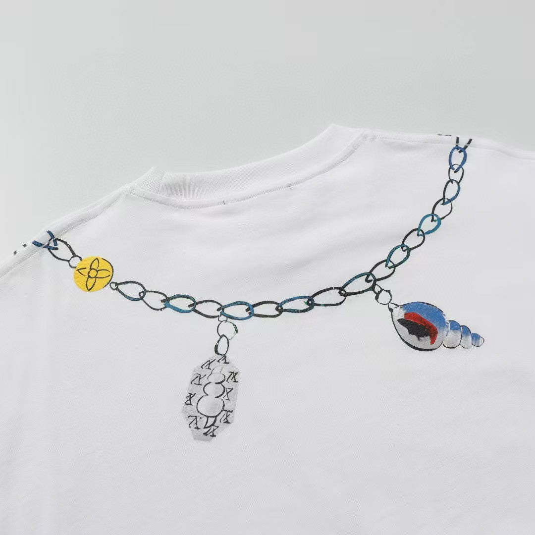25ss early spring new necklace printed T-shirt