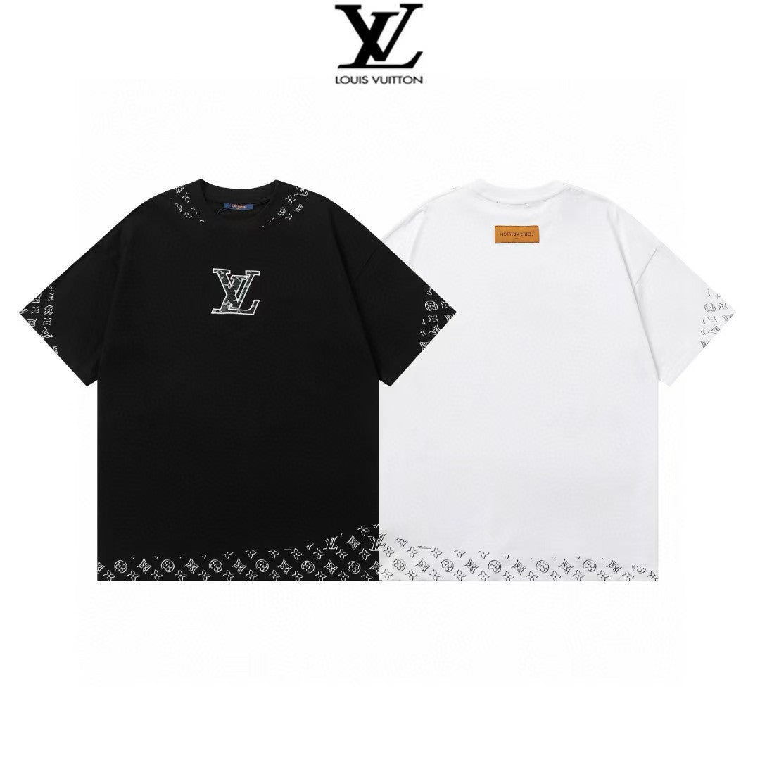 25ss early spring new product patch embroidered round neck T-shirt