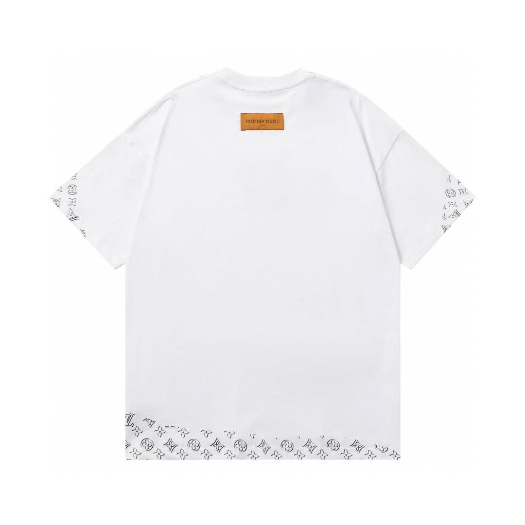 25ss early spring new product patch embroidered round neck T-shirt