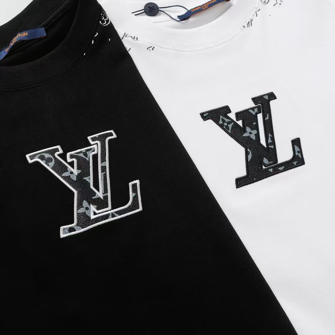 25ss early spring new product patch embroidered round neck T-shirt