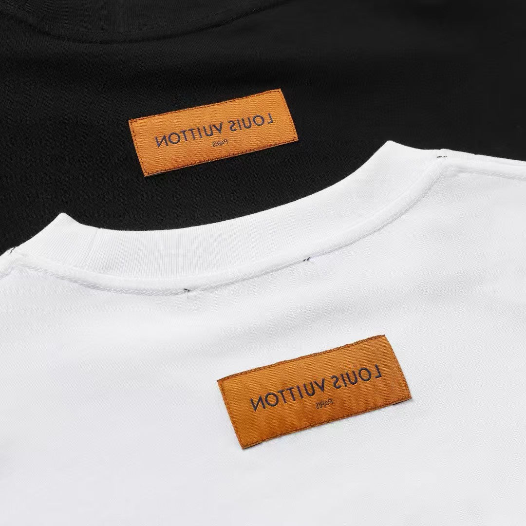 25ss early spring new product patch embroidered round neck T-shirt