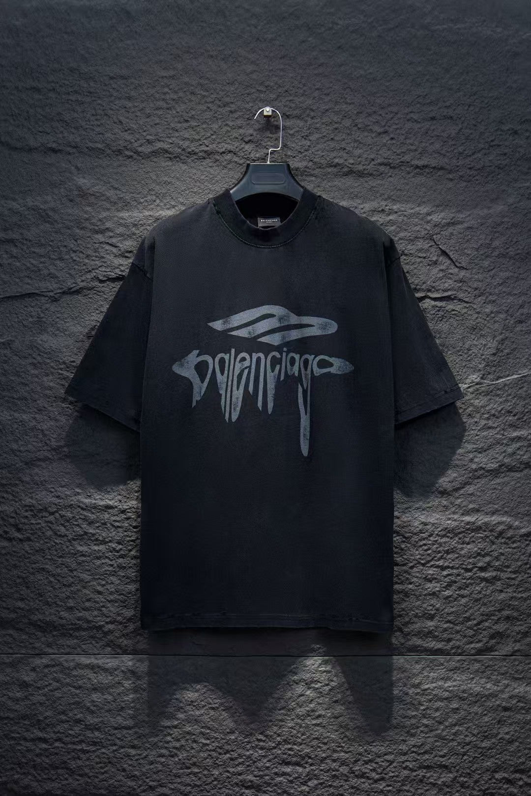 Washed and worn short sleeved T-shirt