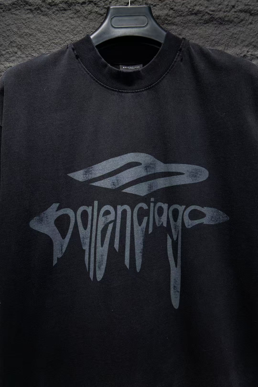 Washed and worn short sleeved T-shirt