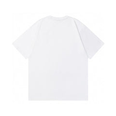Flame Embroidered Pure Cotton Couple Short sleeved T-shirt