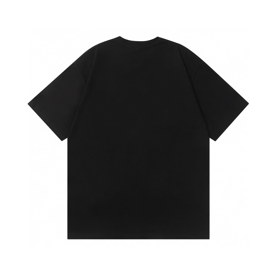 Flame Embroidered Pure Cotton Couple Short sleeved T-shirt
