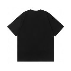 Flame Embroidered Pure Cotton Couple Short sleeved T-shirt