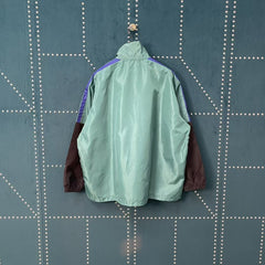 Green and Blue Splicing Slogan Stormtrooper Coat