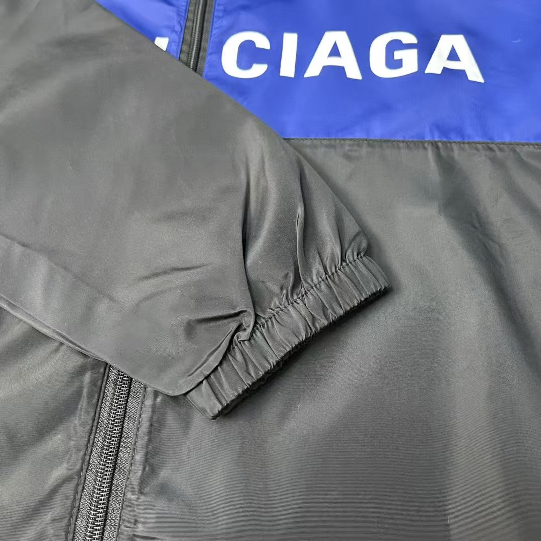 Green and Blue Splicing Slogan Stormtrooper Coat