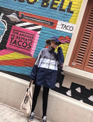 First generation gray patchwork slogan jacket