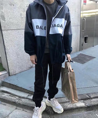 First generation gray patchwork slogan jacket