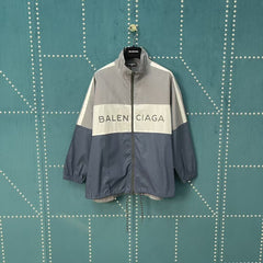 First generation gray patchwork slogan jacket