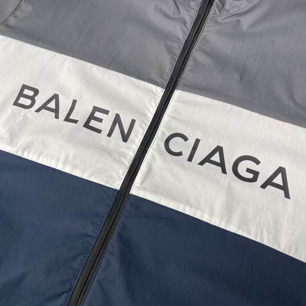 First generation gray patchwork slogan jacket