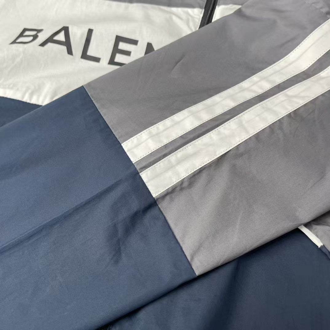 First generation gray patchwork slogan jacket