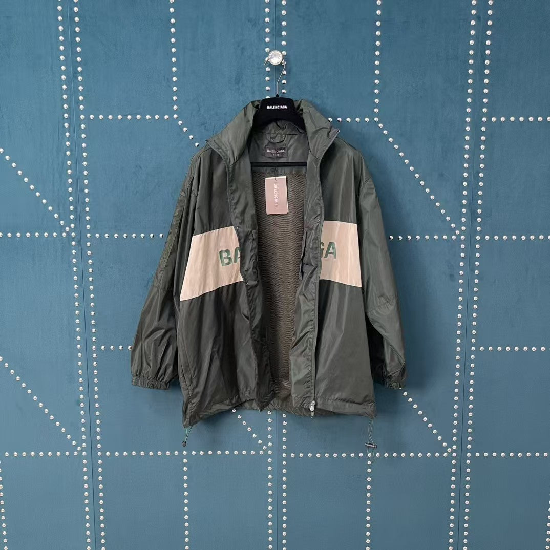 Black green patchwork slogan, assault suit jacket