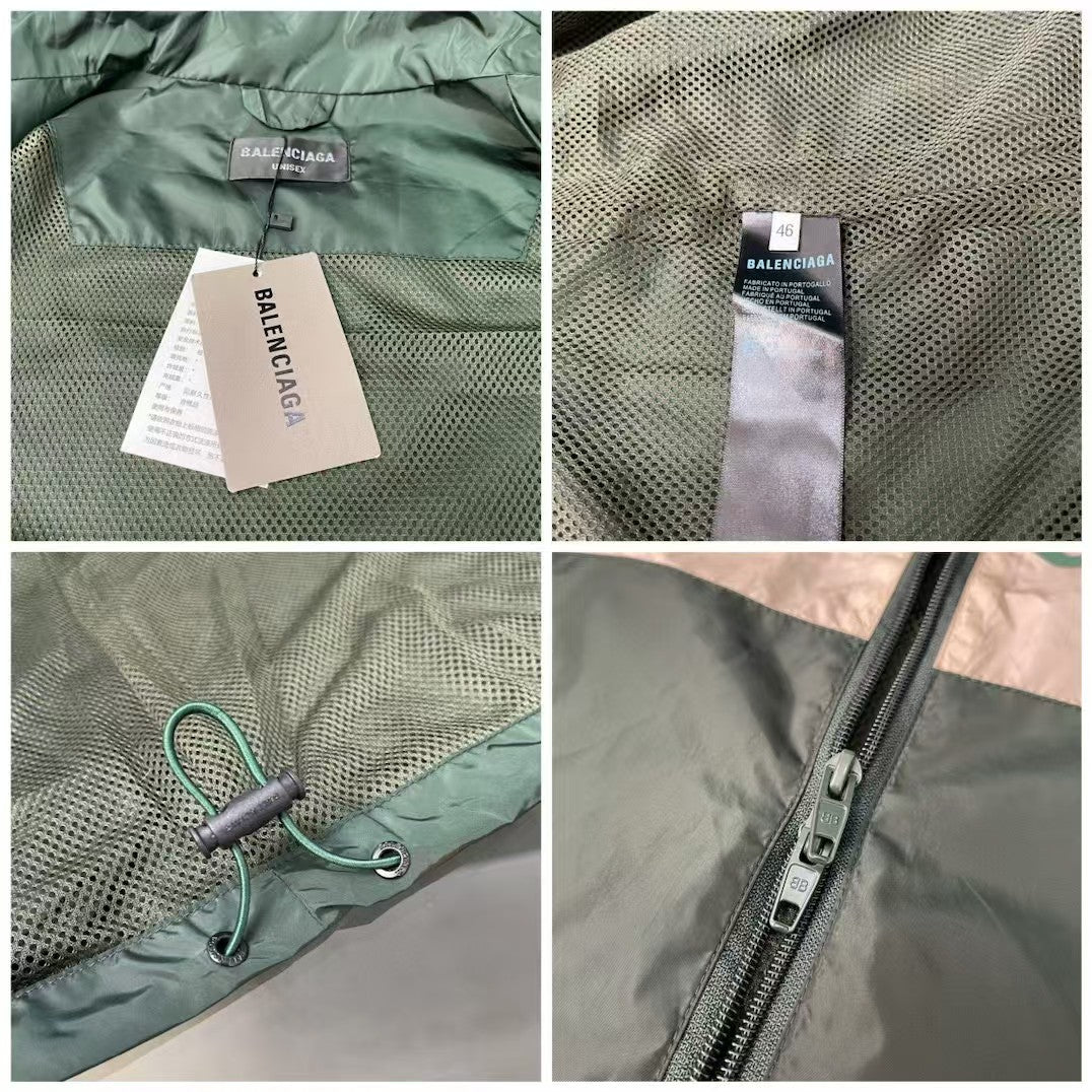 Black green patchwork slogan, assault suit jacket