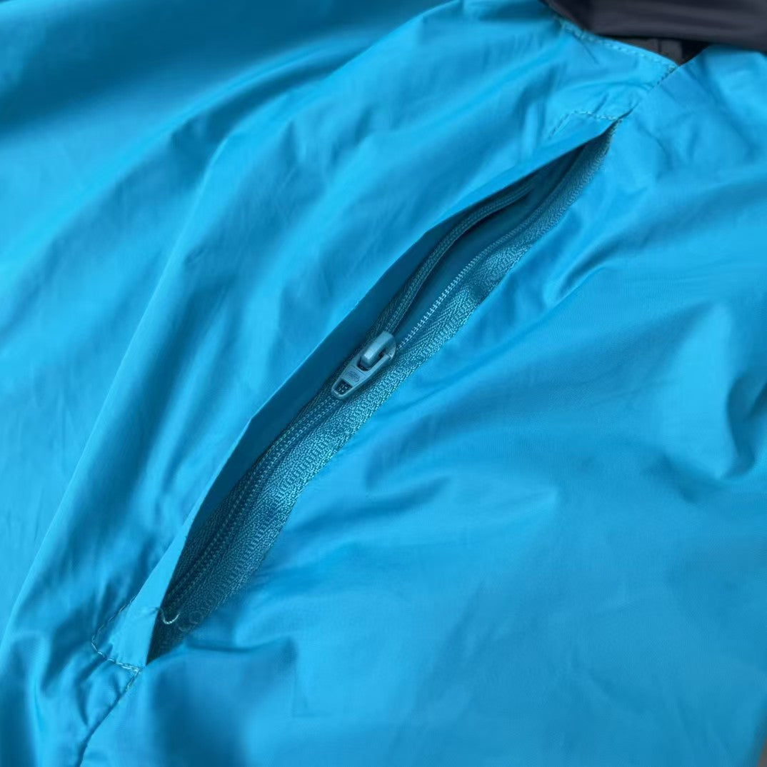 Lake Blue Splicing Slogan Stormtrooper Jacket