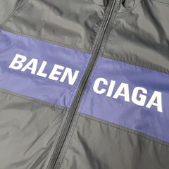 Black and Blue Splicing Slogan Stormtrooper Jacket