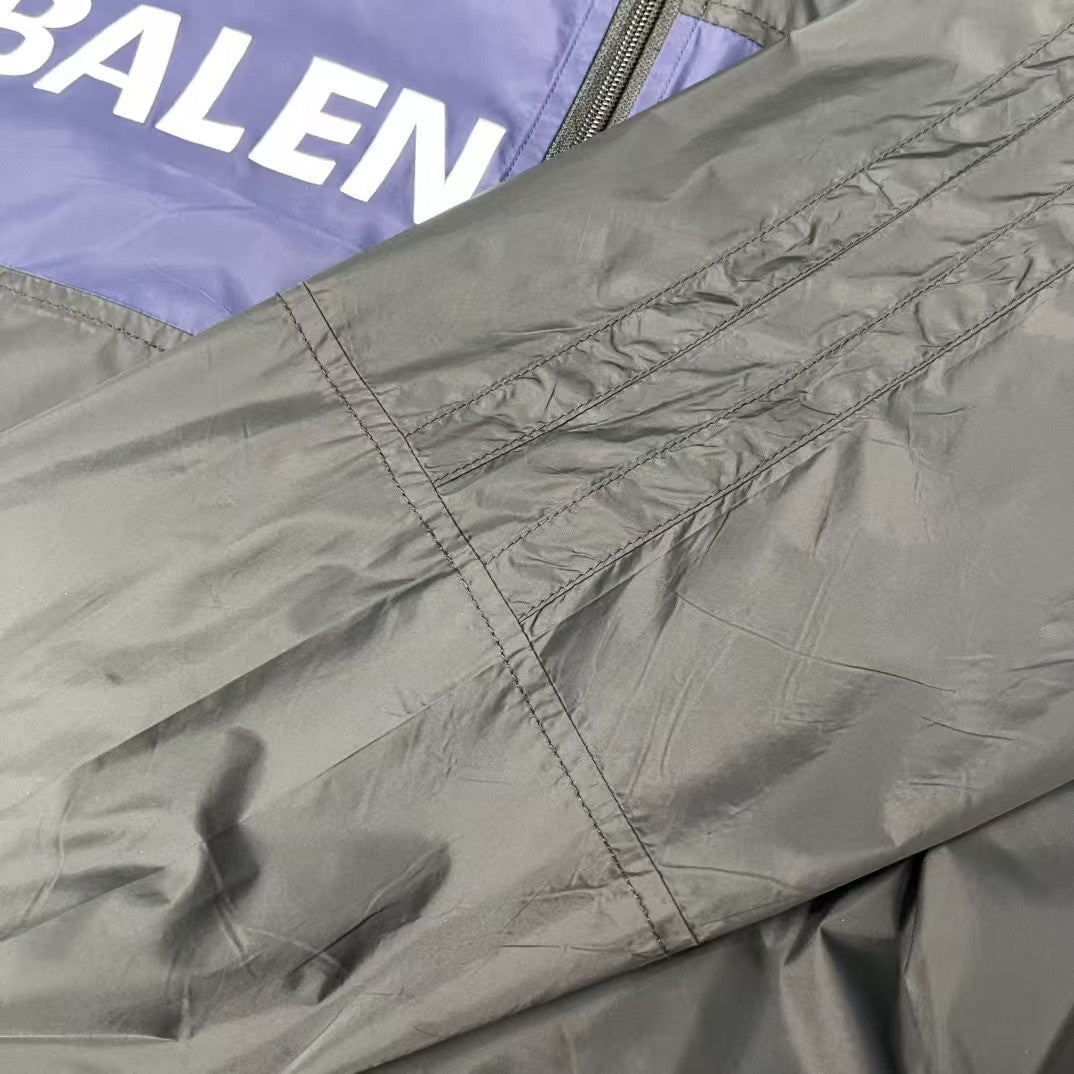 Black and Blue Splicing Slogan Stormtrooper Jacket