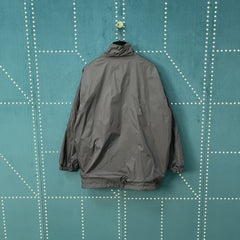 Black and white spliced slogan jacket