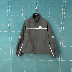 White striped spliced assault jacket